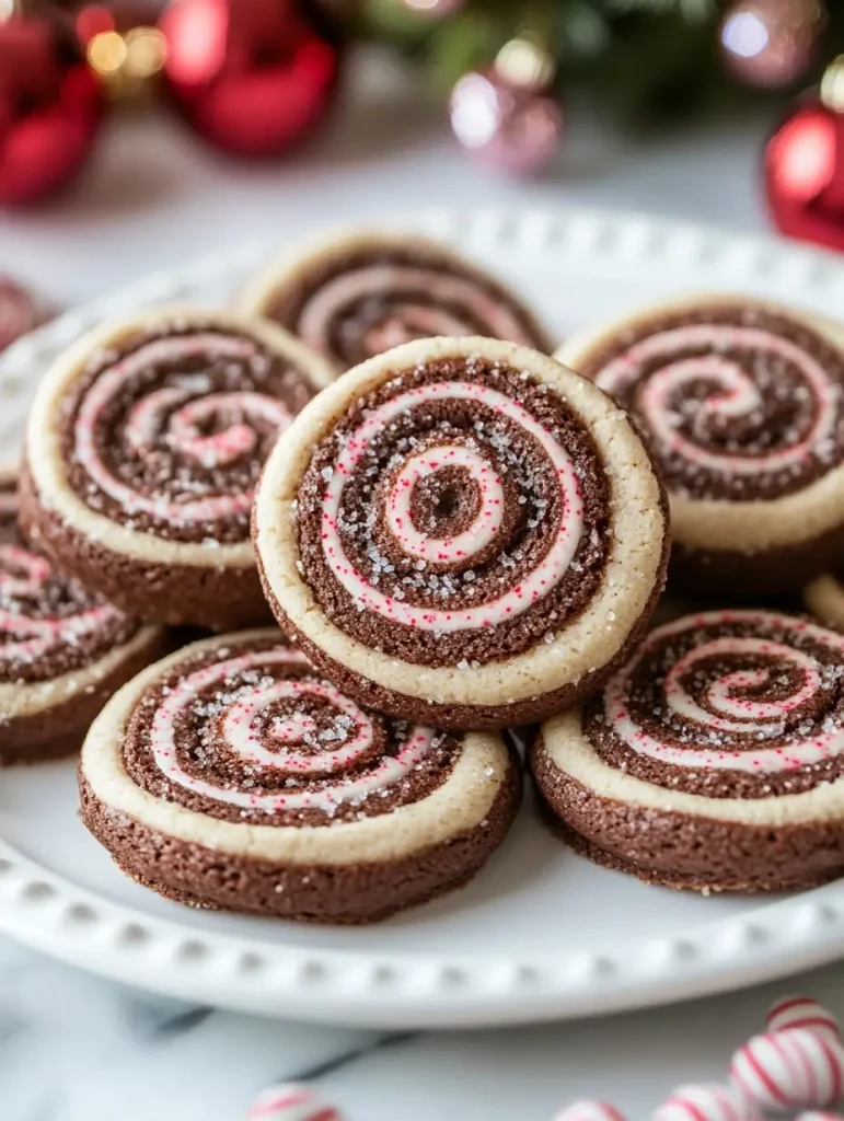 Chocolate Peppermint Swirl Cookies