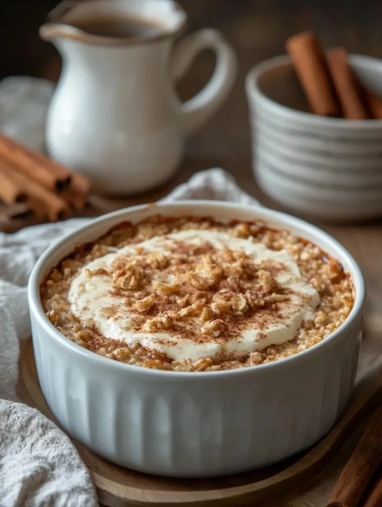 Cinnamon Roll Baked Oatmeal