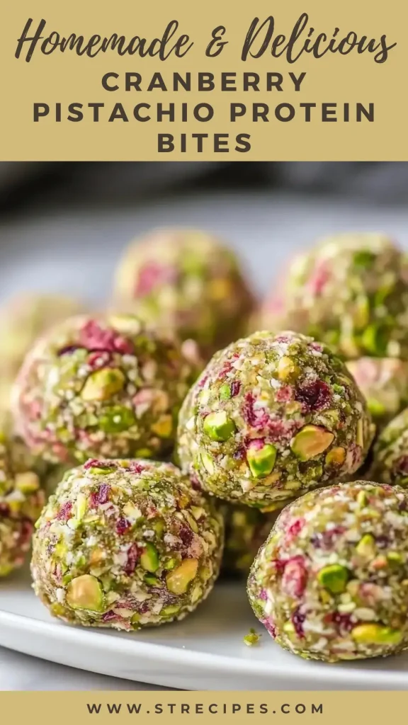 Cranberry Pistachio Protein Bites