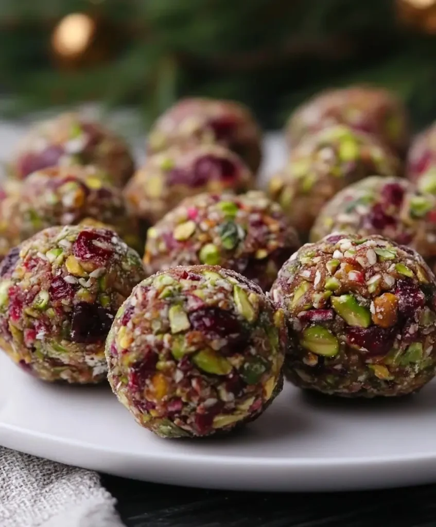 Cranberry Pistachio Protein Bites