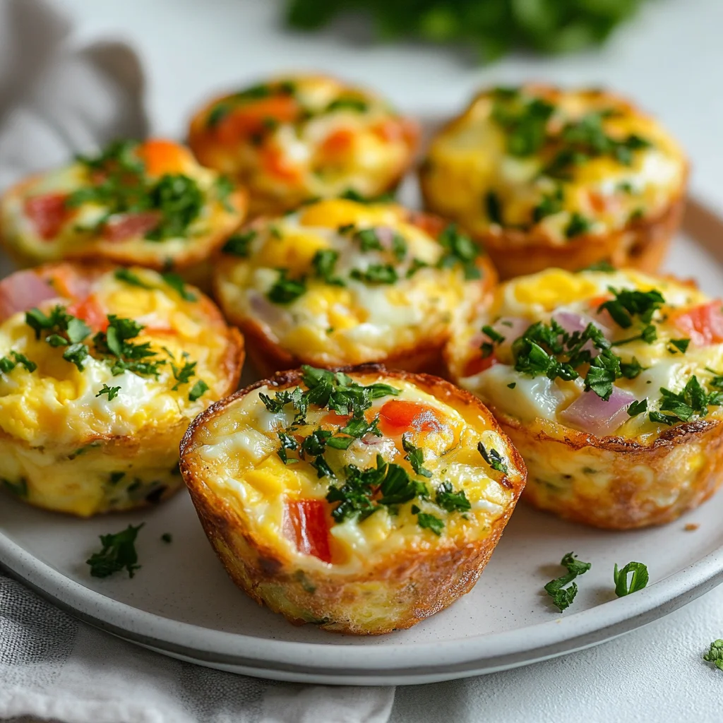 Egg muffins, ready for a quick breakfast.