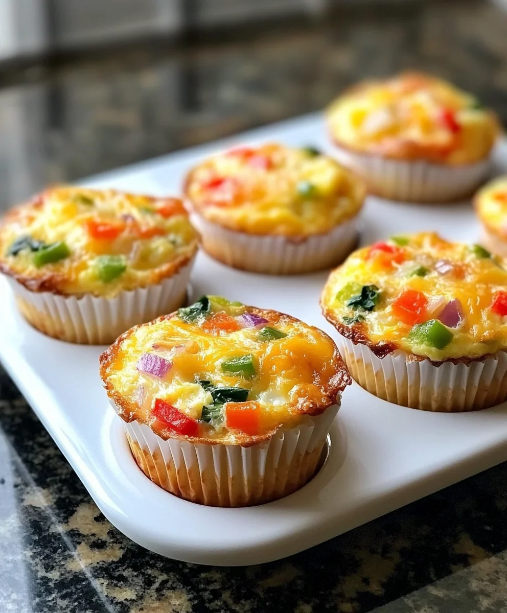 Breakfast egg muffins with spinach and cheese.