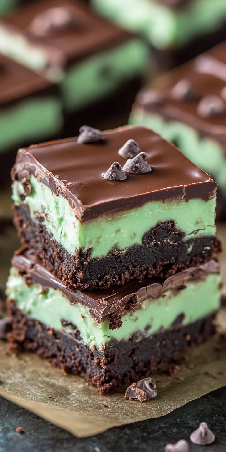 Green-swirled brownie with chocolate chips.