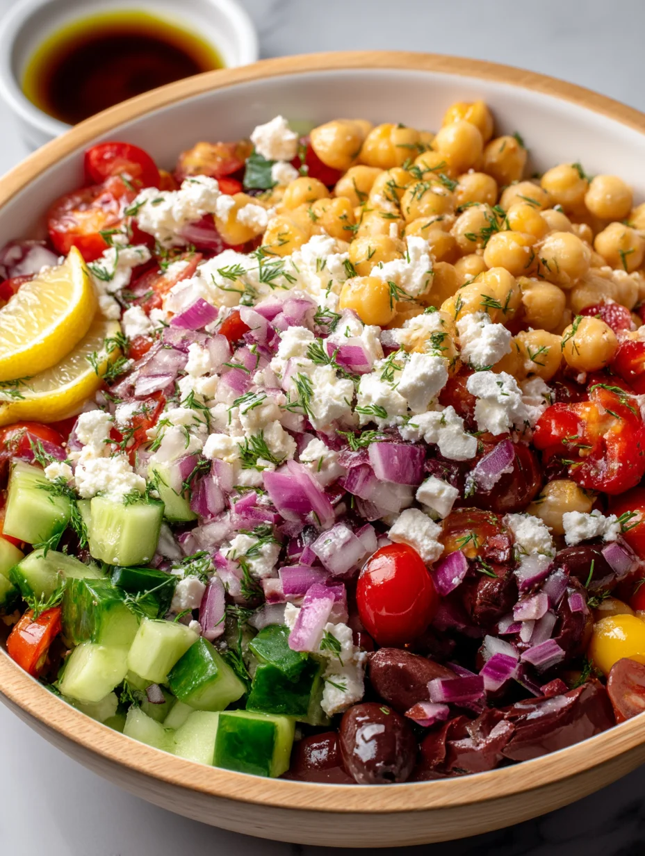 Colorful Mediterranean salad with chickpeas and feta. Colorful Mediterranean salad with chickpeas and feta.