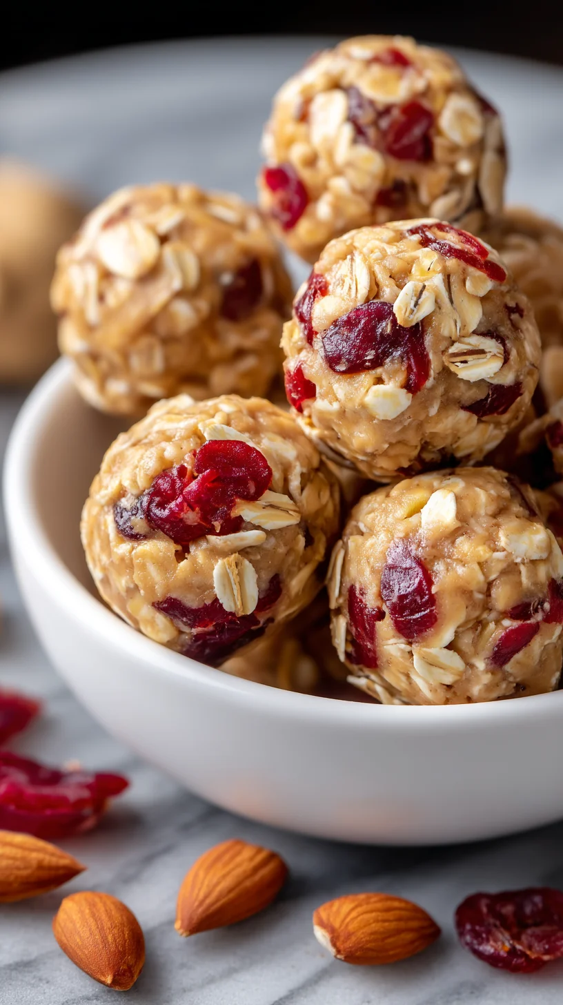 Cranberry oatmeal bites, ready to eat.