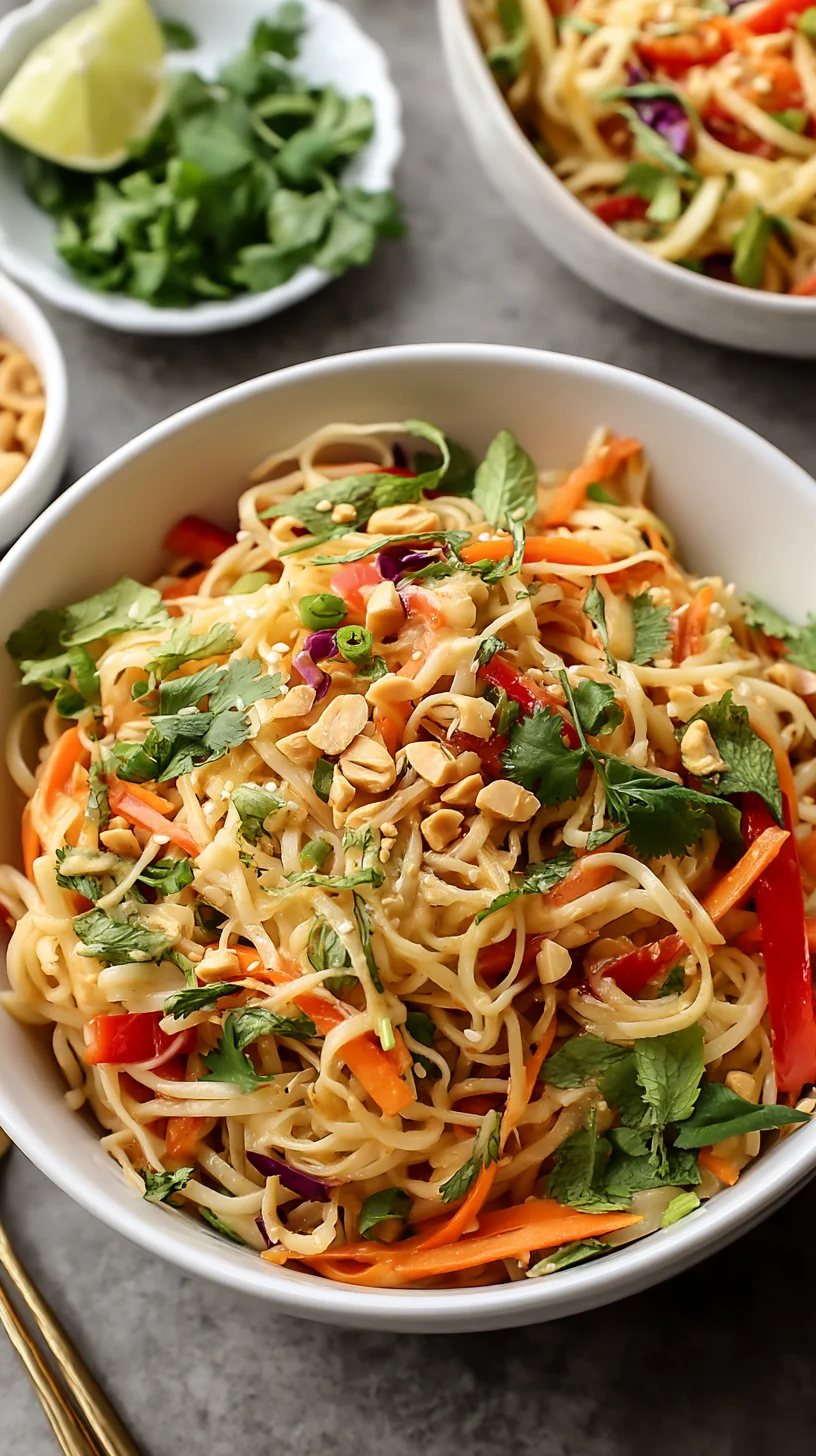 Colorful noodles with vegetables and peanut sauce. Colorful noodles with vegetables and peanut sauce.