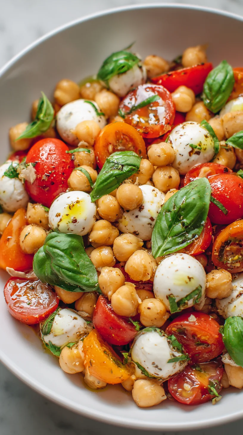Vegan Caprese salad with chickpeas. Vegan Caprese salad with chickpeas.