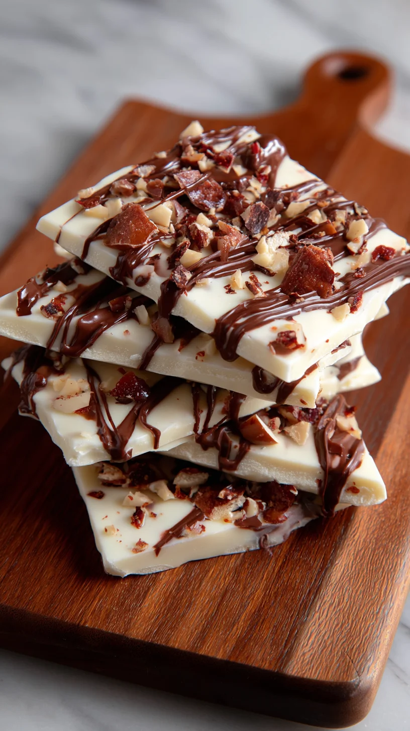 Chocolate yogurt bark with berries and nuts.