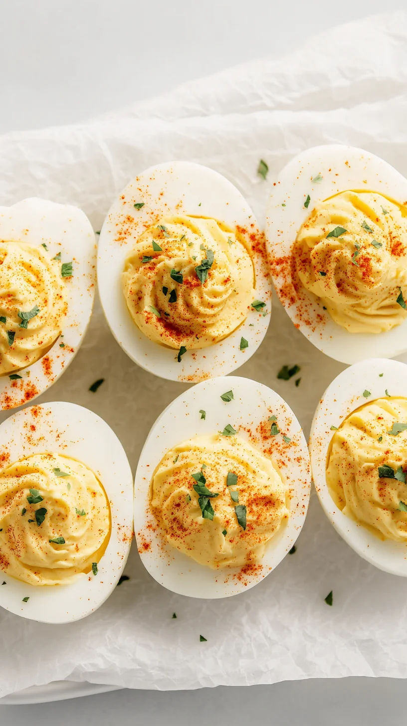 Stuffed eggs with paprika sprinkle. Stuffed eggs with paprika sprinkle.