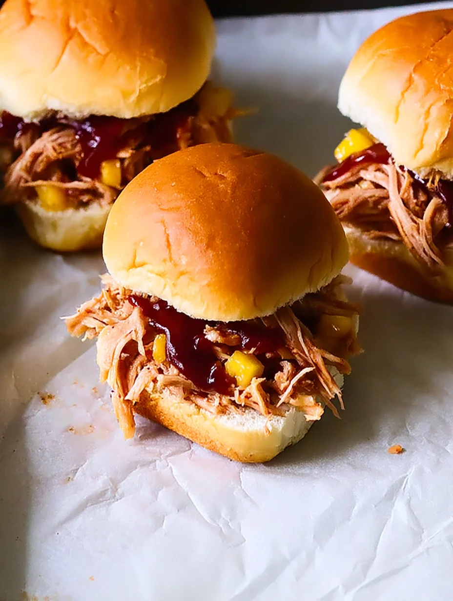 Hawaiian BBQ Pulled Beef Sliders