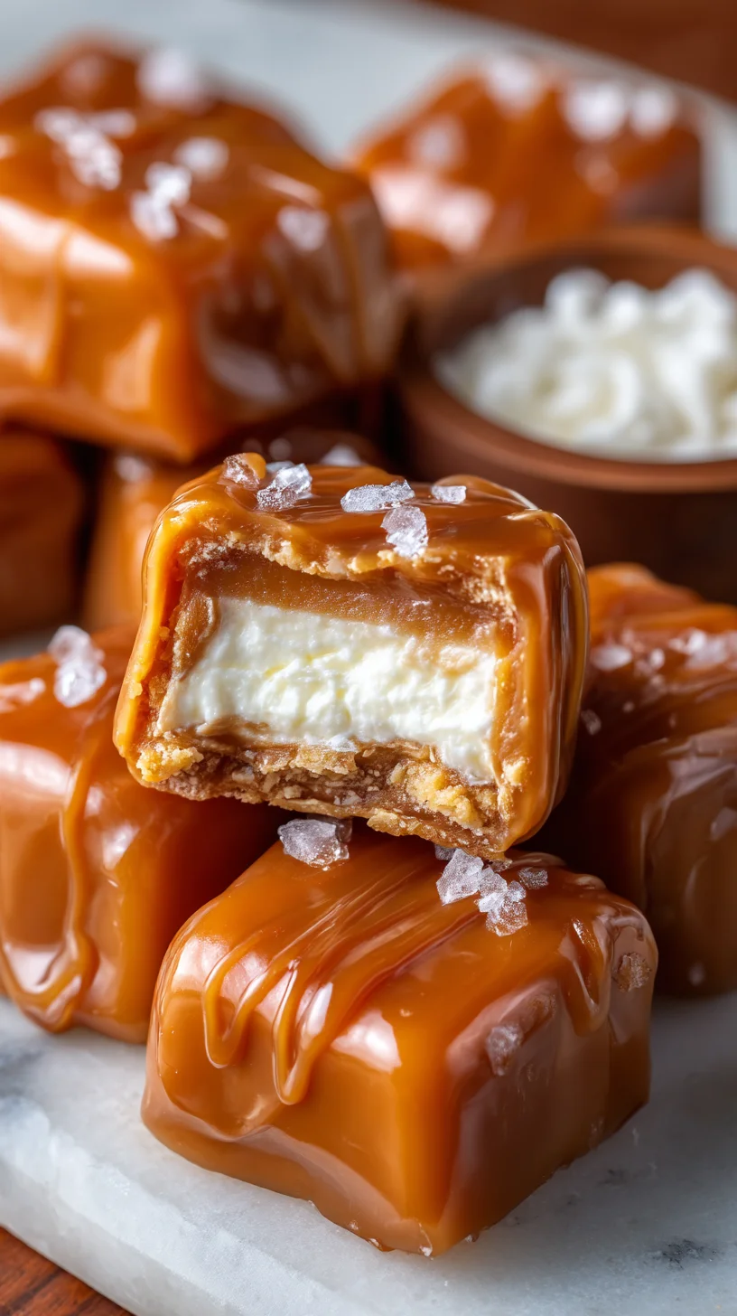 Heavenly caramel candies, filled and golden. Heavenly caramel candies, filled and golden.