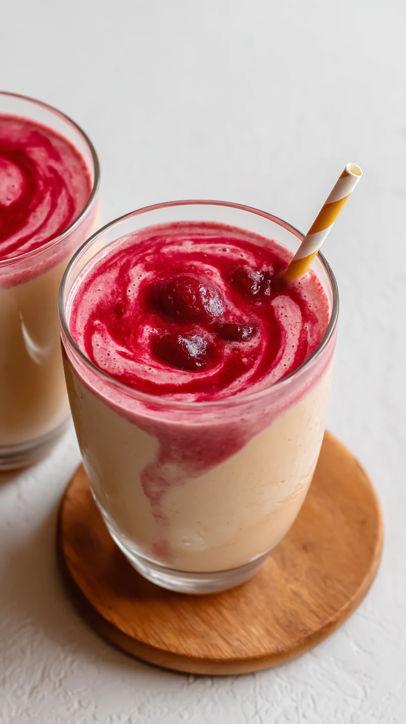 Creamy peanut butter and jelly smoothie.