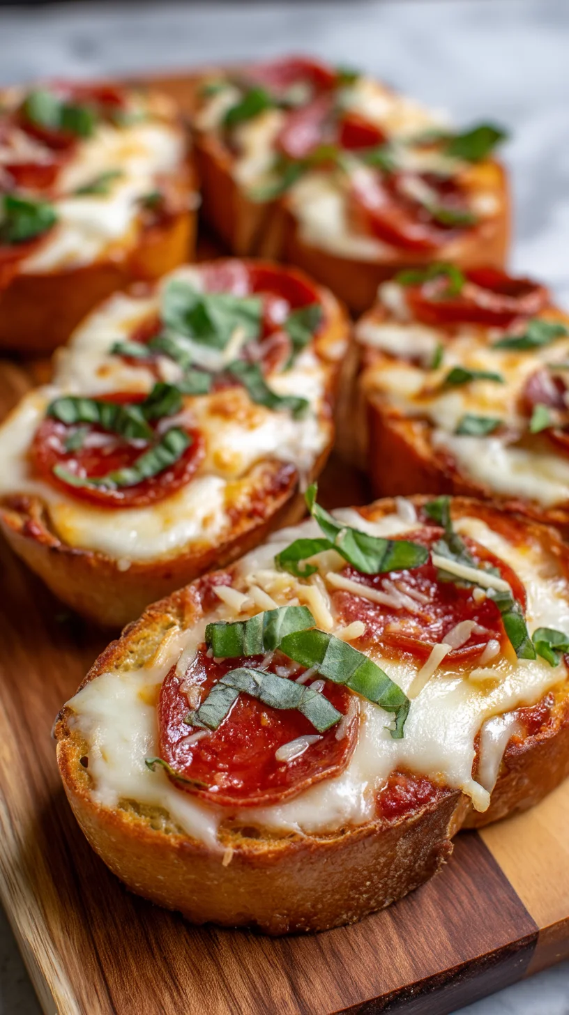 Mini garlic toast pizzas, quick and easy appetizer.