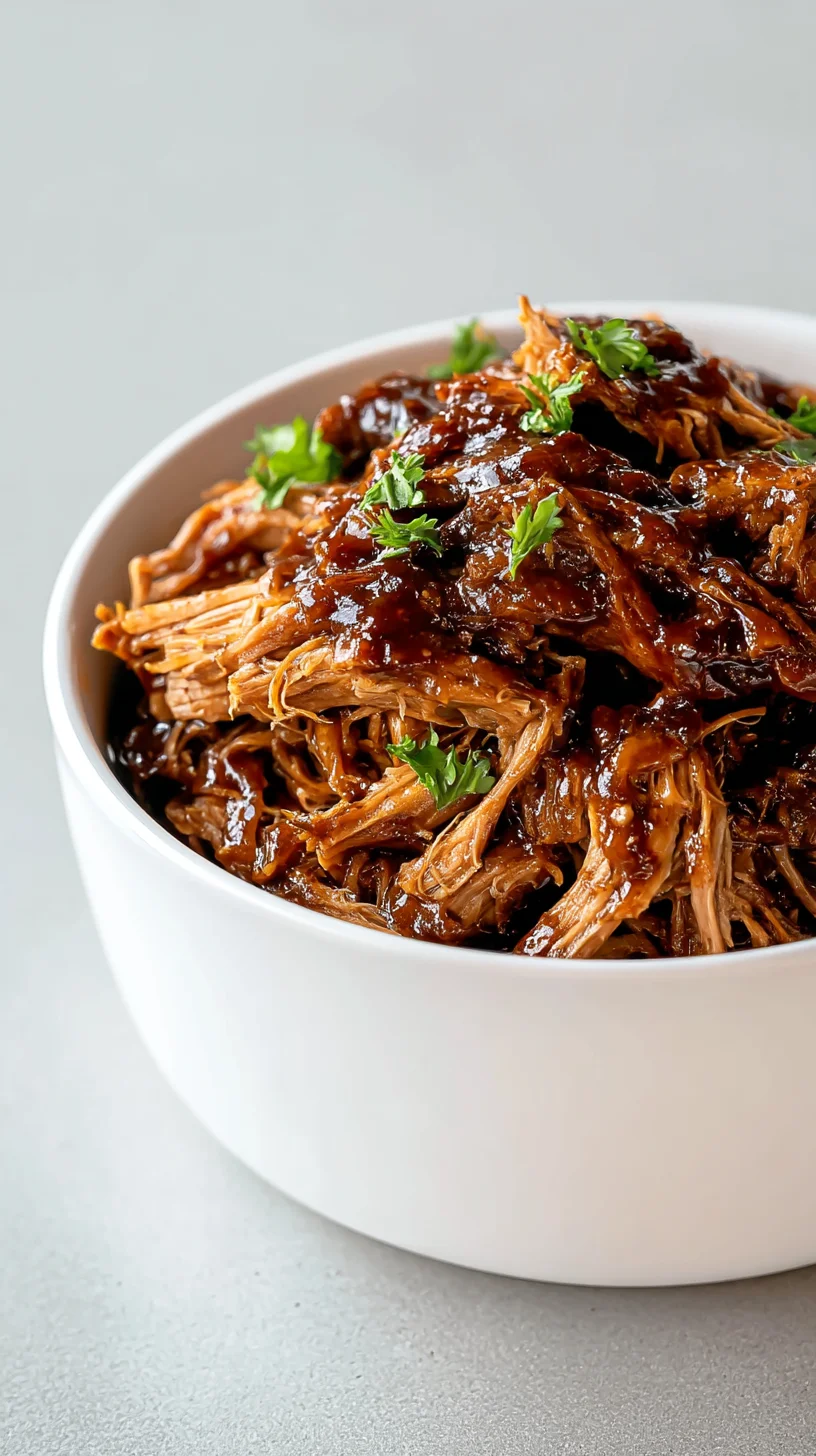 Close-up of tender BBQ beef. Close-up of tender BBQ beef.