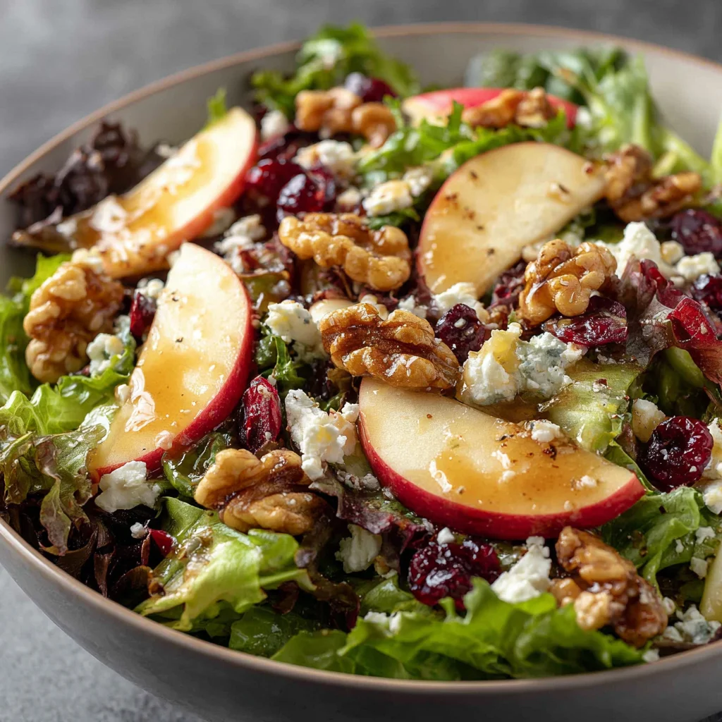 Apple Walnut Cranberry Salad with Maple Dressing