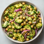 Refreshing Chickpea Cucumber Avocado Salad with Chili Lime