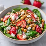 Chickpea Strawberry Spinach Salad - Refreshing & Healthy!