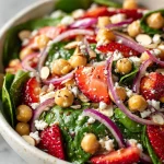 Chickpea Strawberry Spinach Salad