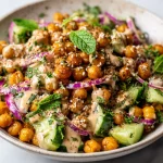 Crispy Chickpea and Cucumber Tahini Salad