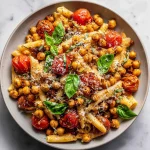 Garlic Roasted Chickpea Tomato Pasta - Easy Weeknight Dinner