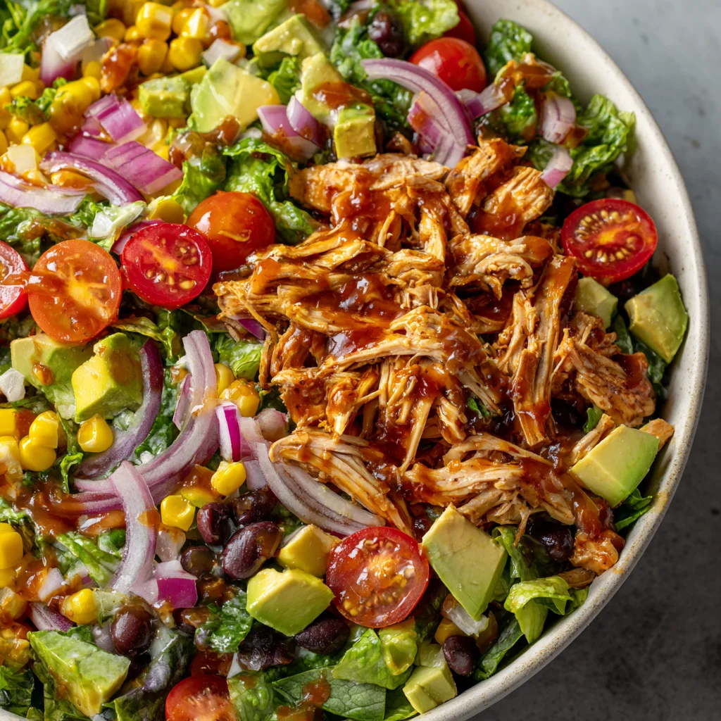 BBQ chicken chopped salad, vibrant and fresh.