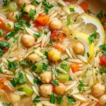 Delicious Lemon Chickpea Orzo Soup Recipe