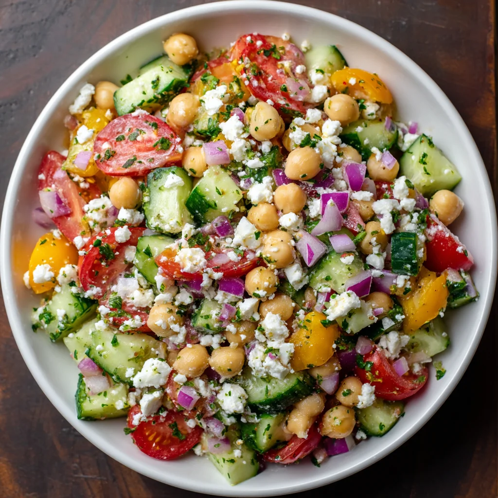 Mediterranean Chickpea Cucumber Salad