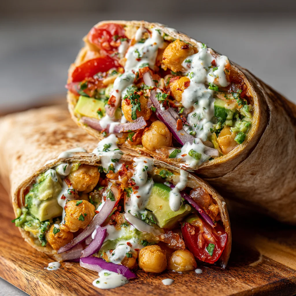 Spicy Chickpea and Avocado Wrap