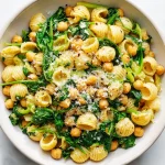 Easy Spinach Chickpea Pasta Salad with Lemon Dressing