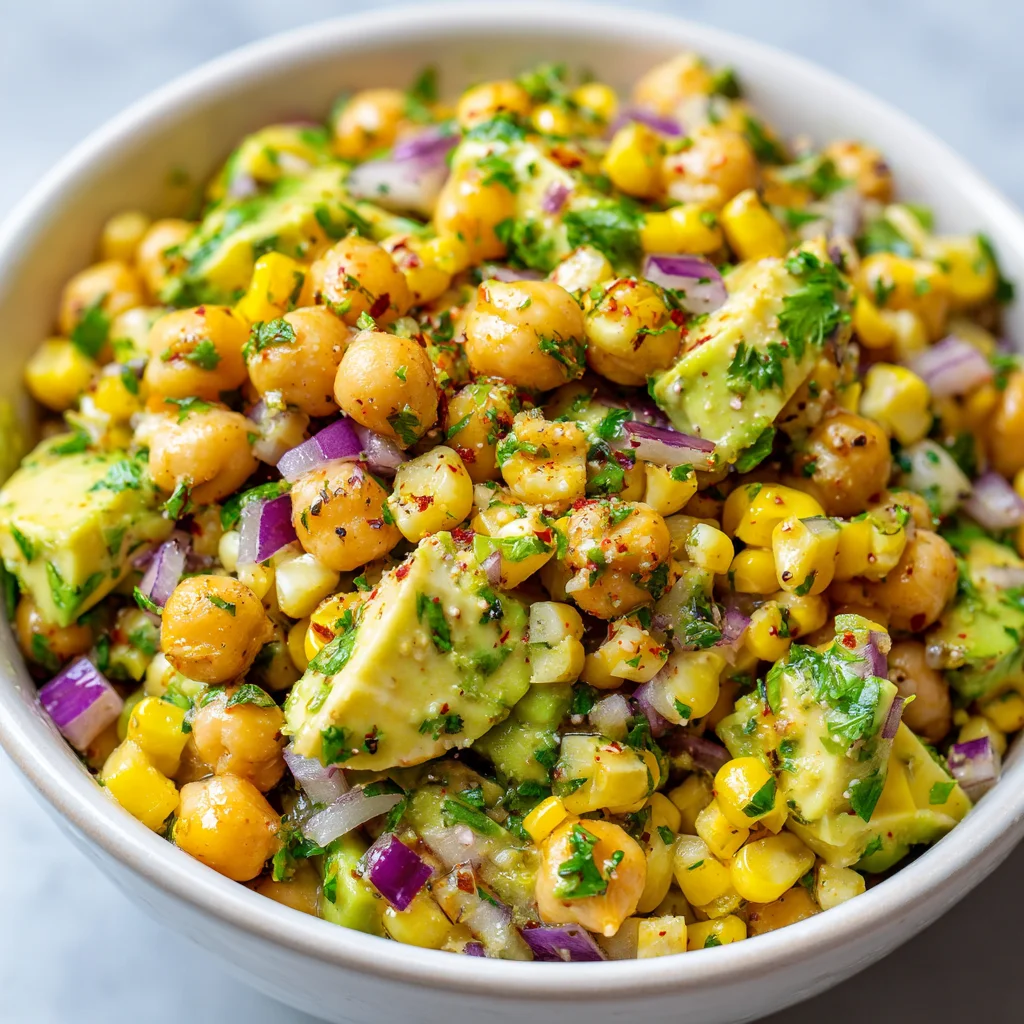 Sweet Corn, Chickpea & Avocado Salad - Easy & Healthy!