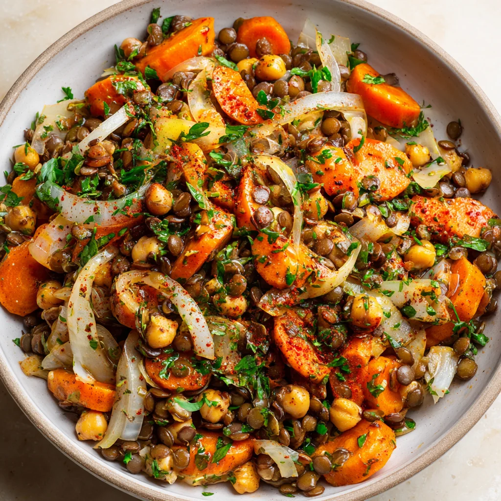 Warm & Cozy Chickpea Lentil Salad