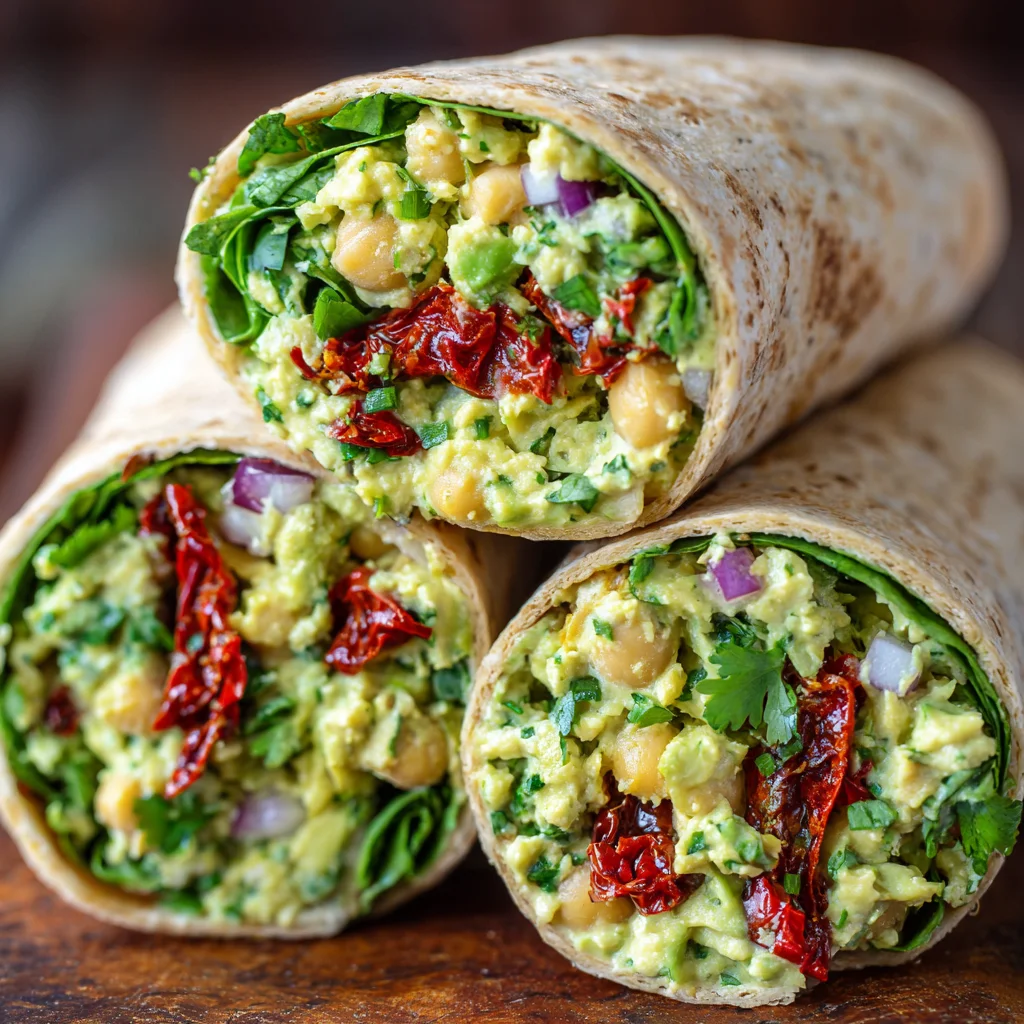 Delicious Avocado Chickpea Salad Wraps Recipe