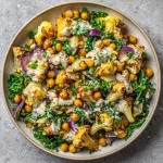 Chickpea & Roasted Cauliflower Salad with Lemon Yogurt
