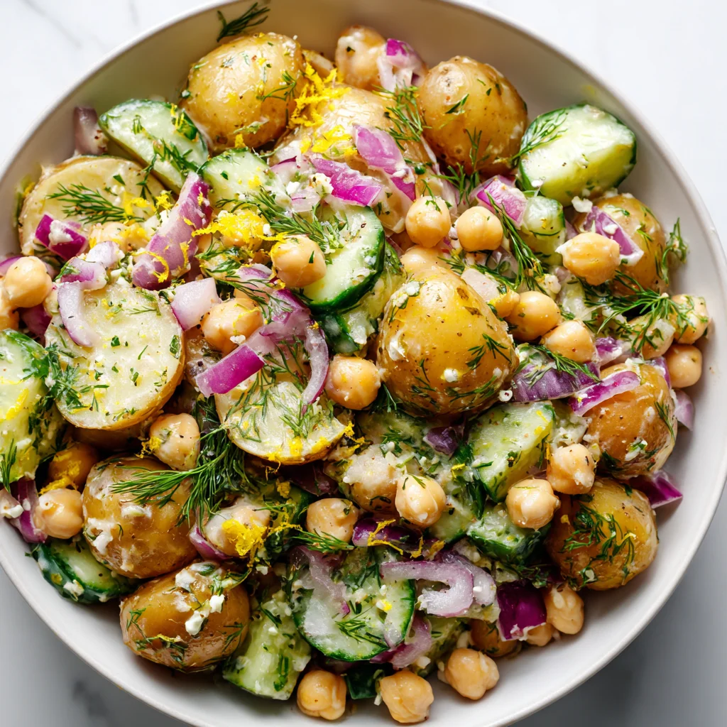 Easy Lemon Dill Chickpea Salad with Baby Potatoes