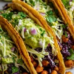Delicious Chickpea and Black Bean Tacos with Avocado Lime Slaw
