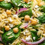 Refreshing Lemon Orzo Salad with Chickpeas & Spinach