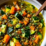 Hearty Zucchini Lentil Soup with Fresh Herbs