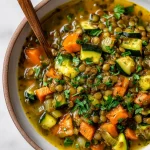 Hearty Zucchini Lentil Soup with Fresh Herbs