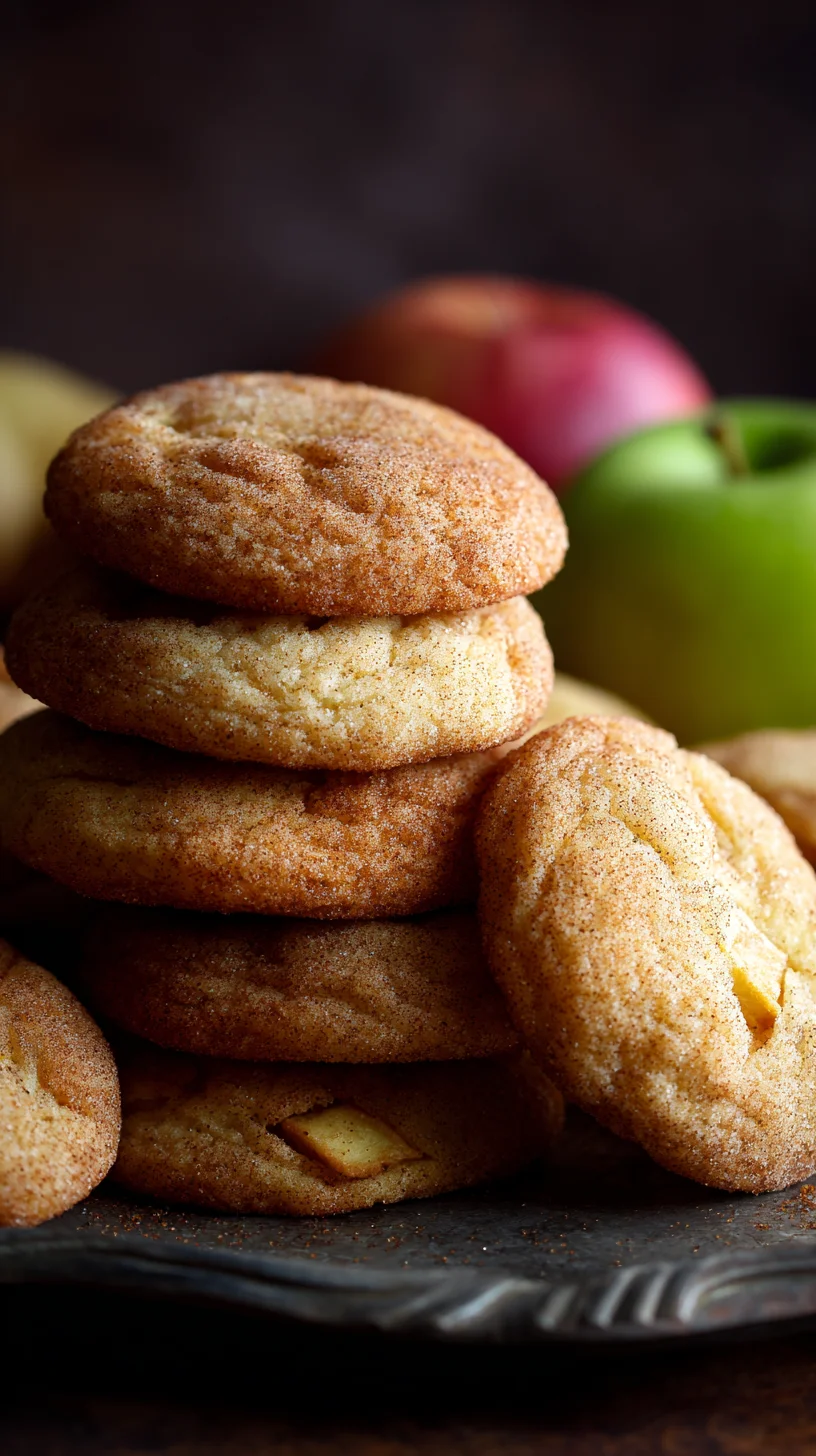 Snickerdoodle cookies with an apple twist. Snickerdoodle cookies with an apple twist.