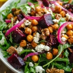 Refreshing Arugula, Beet & Chickpea Salad with Lemon Dressing