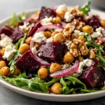 Refreshing Arugula, Beet & Chickpea Salad with Lemon Dressing