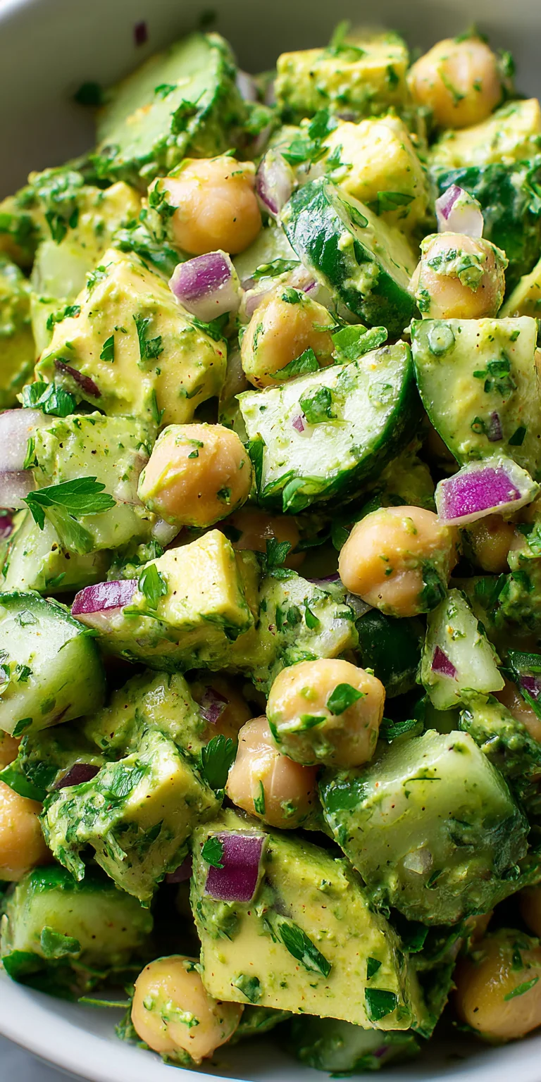 Avocado chickpea salad with cilantro dressing.