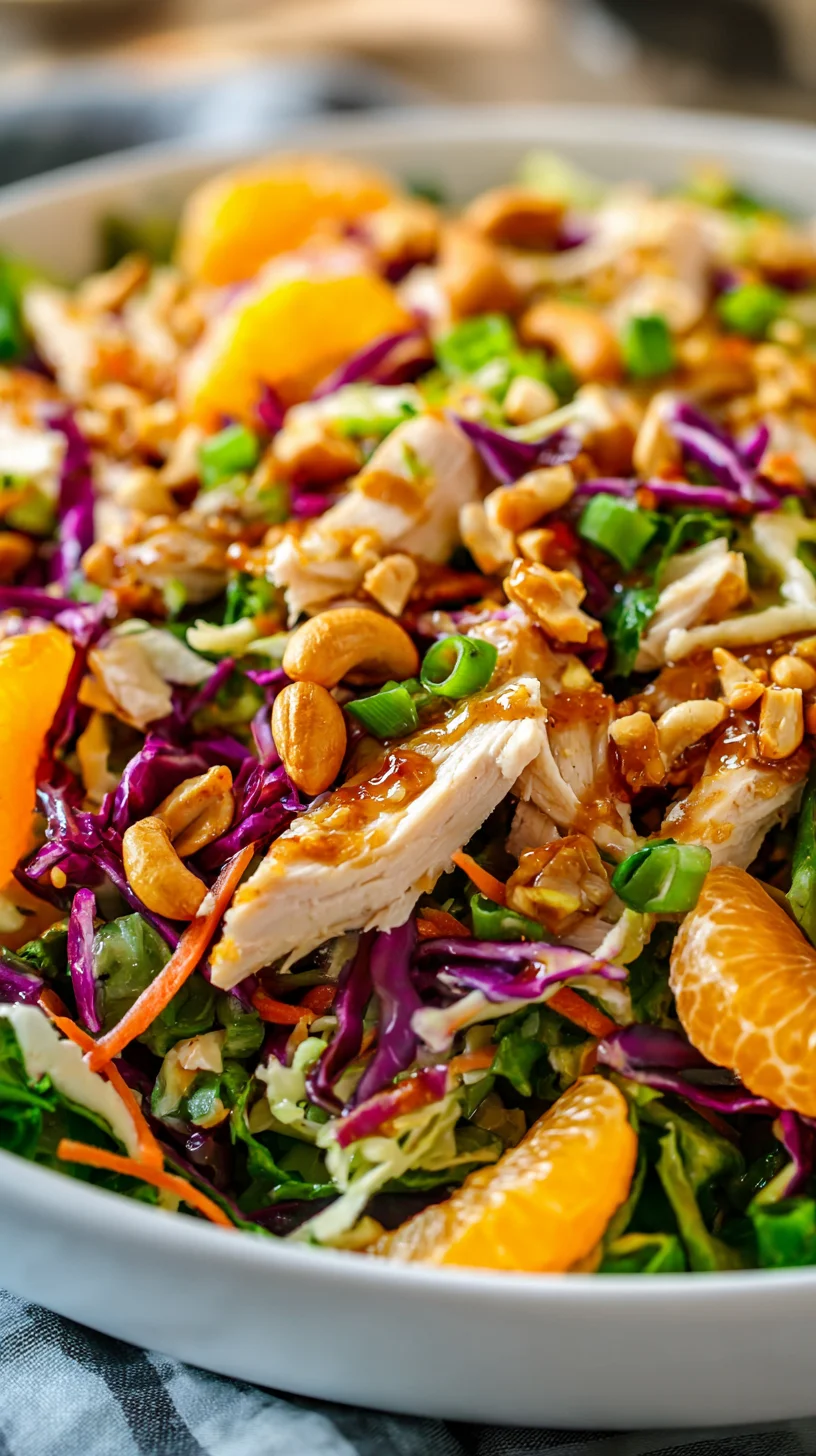 Crispy cashew chicken salad bowl.