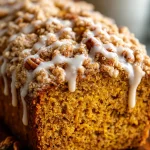 Delicious Pumpkin Bread with Streusel and Maple Glaze