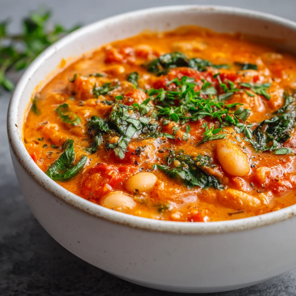 Bowl of vegan stew garnished with fresh herbs. Bowl of vegan stew garnished with fresh herbs.