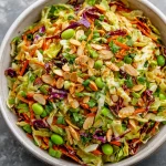 Crunchy Cabbage Edamame Salad with Sesame Ginger Dressing