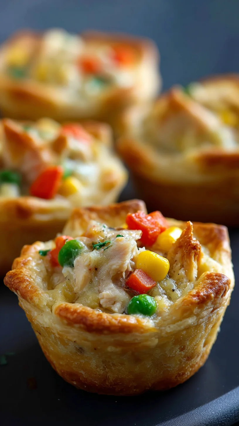 Mini chicken pot pies fresh from the oven. Mini chicken pot pies fresh from the oven.