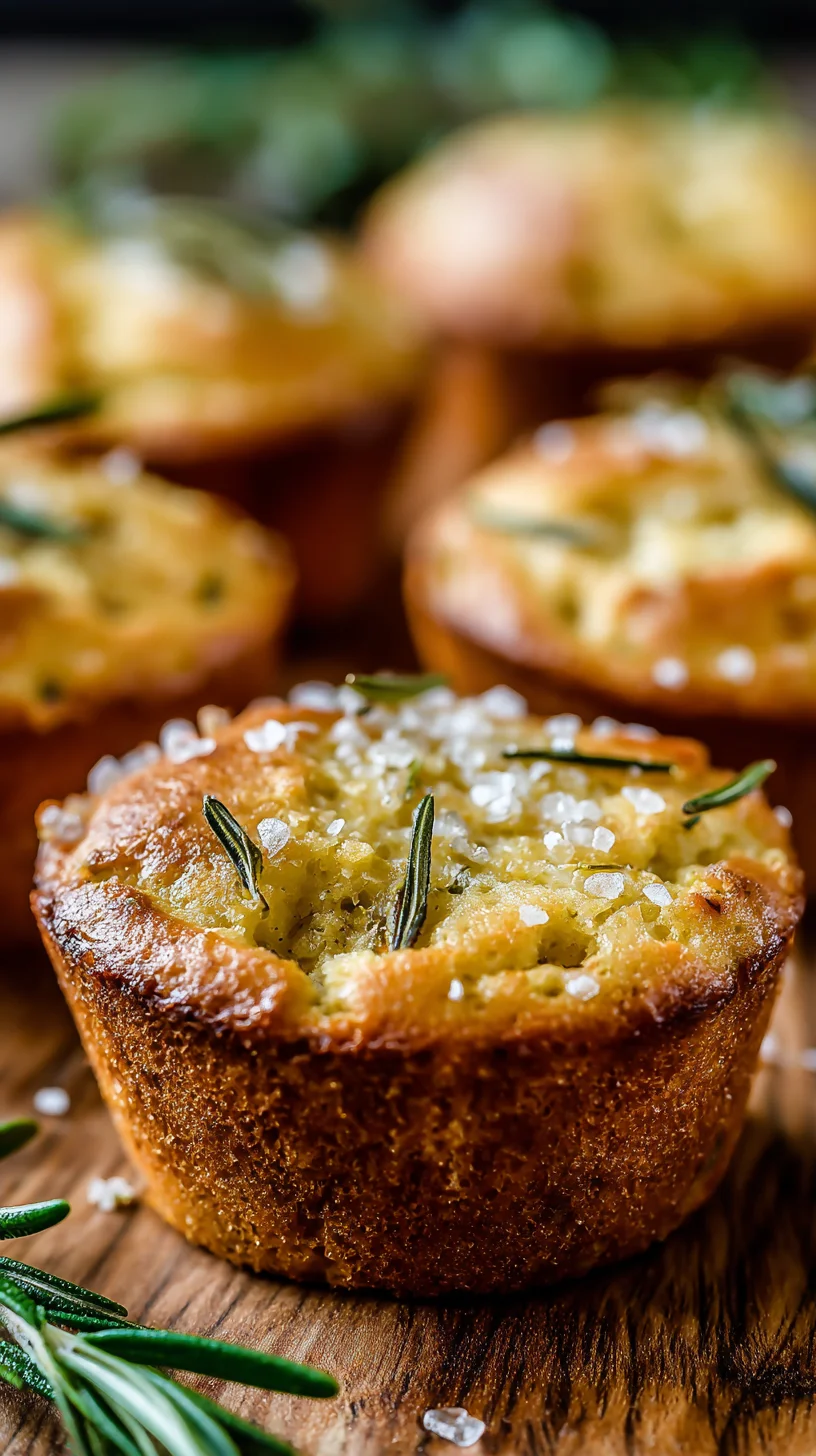 Garlic rosemary focaccia muffins, golden brown.