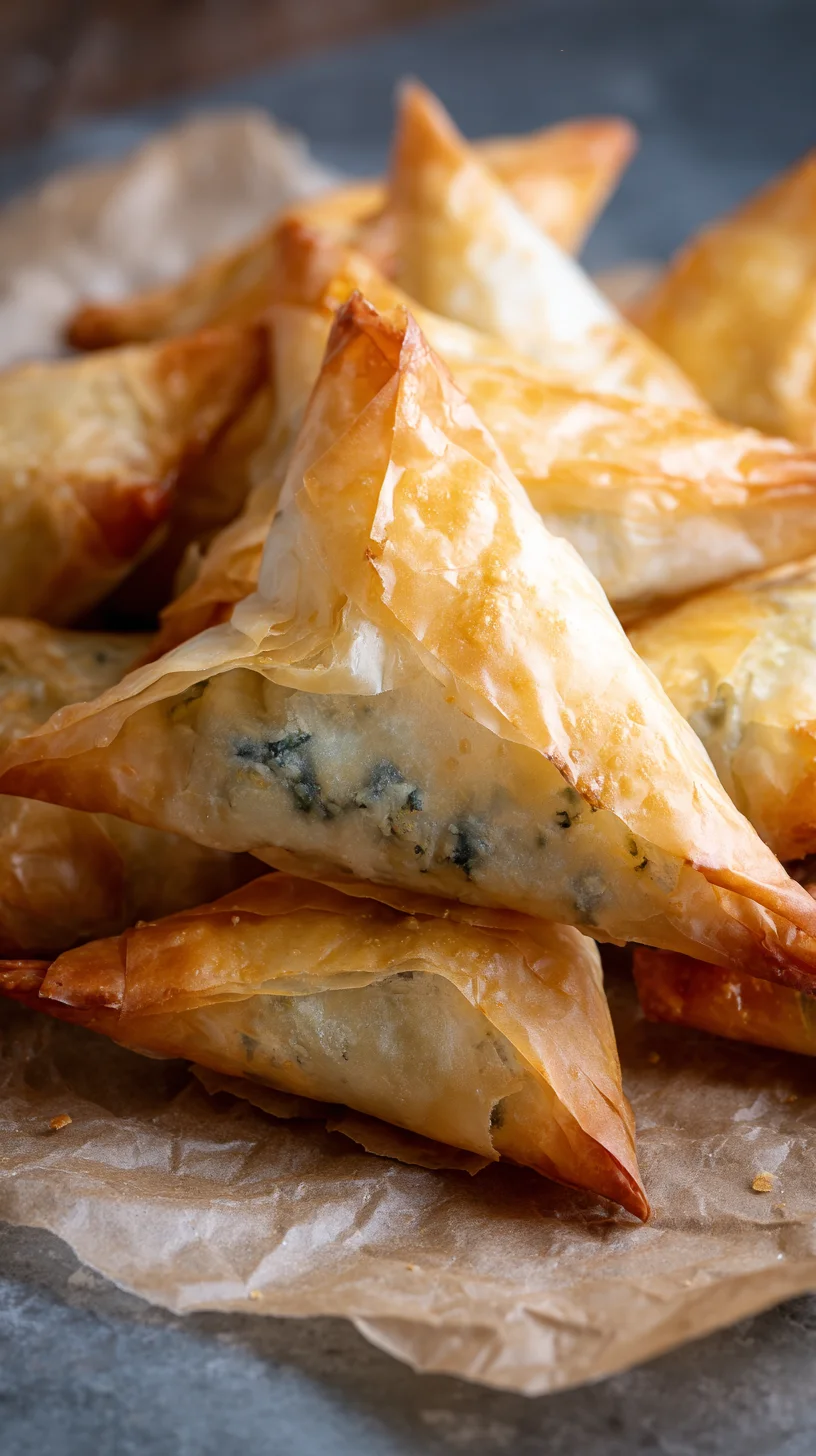 Golden brown, flaky gluten-free spanakopita.