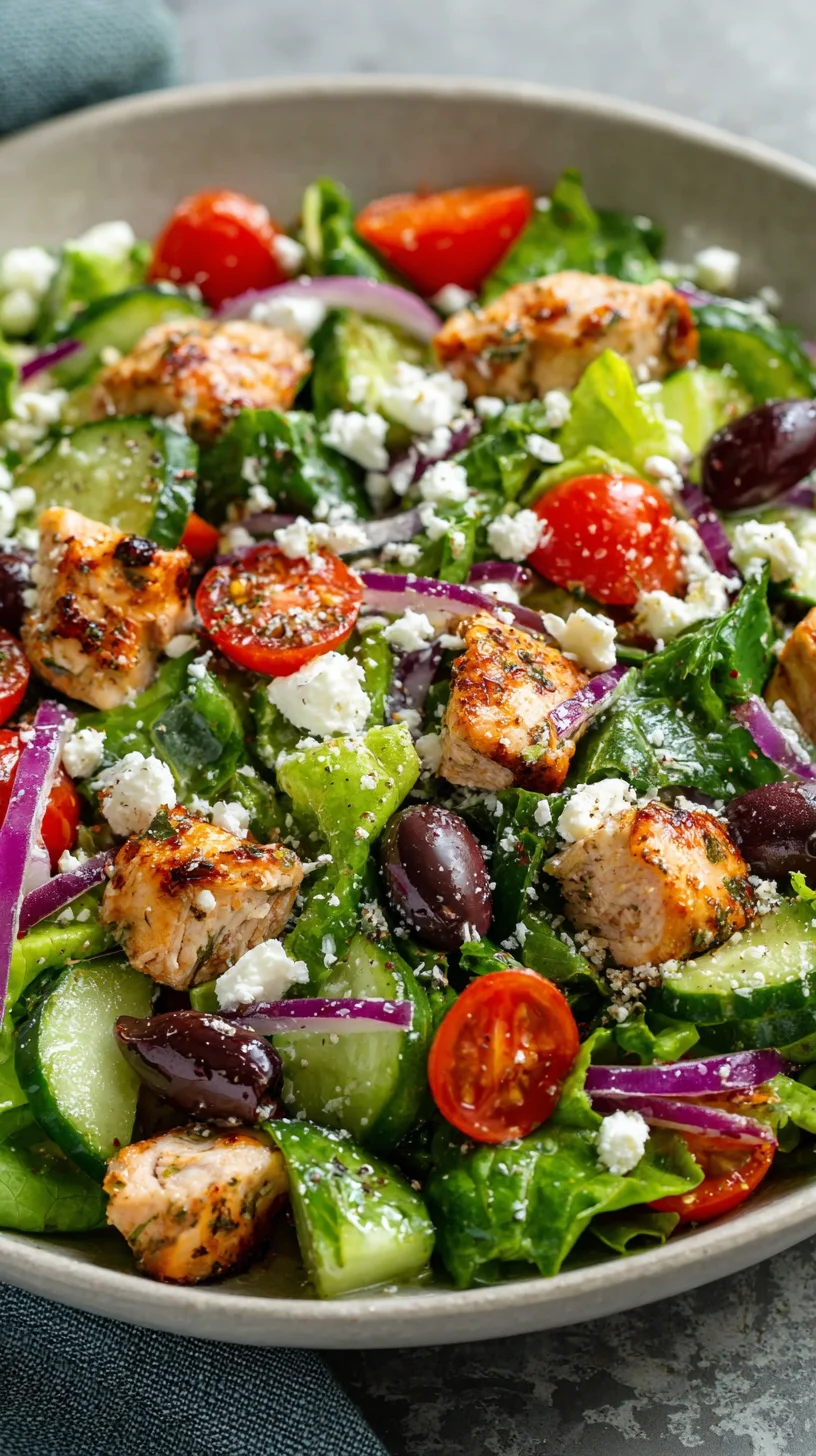 Traditional Horiatiki salad with vibrant vegetables.